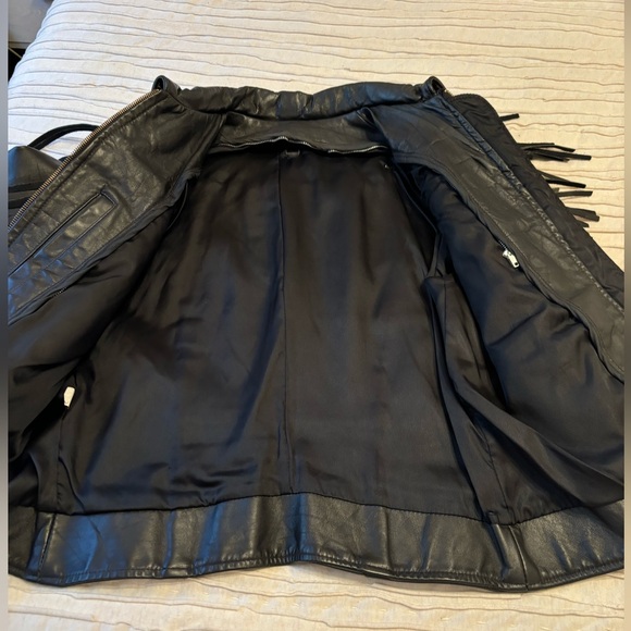 Vintage leather jacket with fringe size 8 - Picture 7 of 10